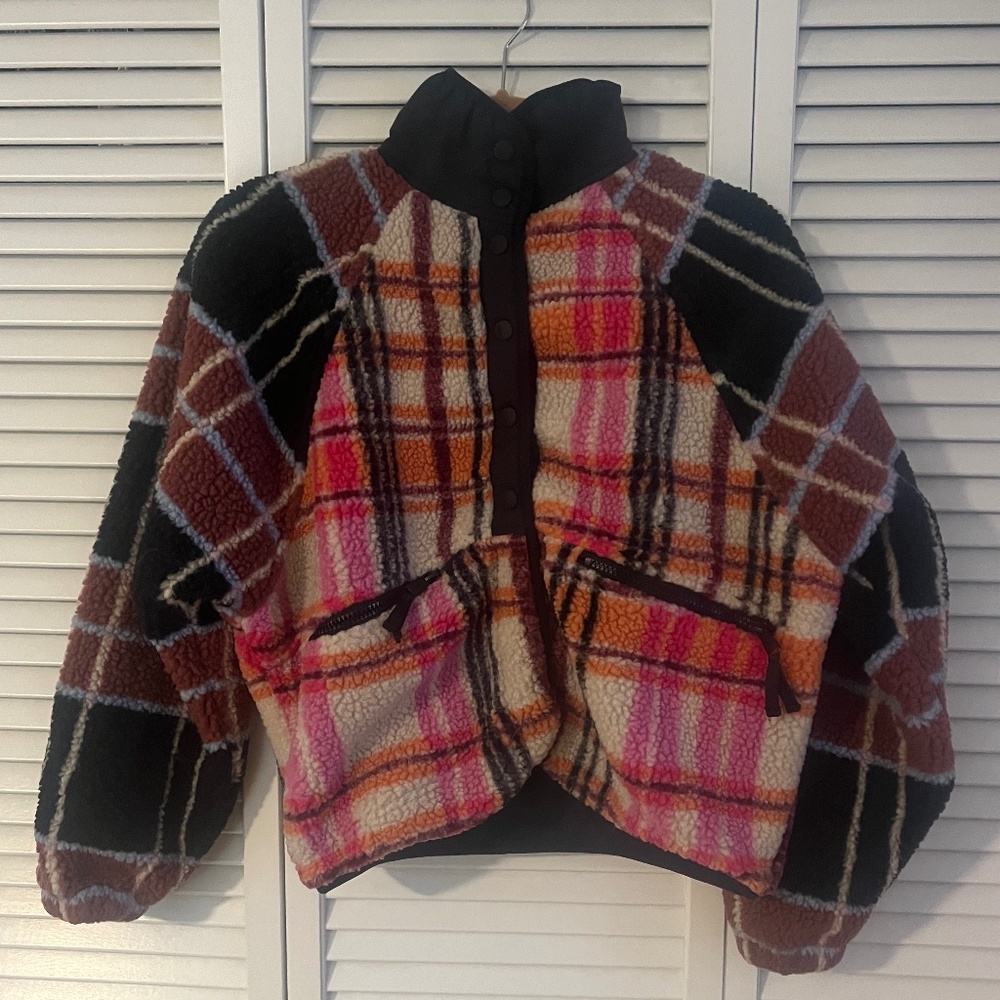 Free People Hit The Slopes Printed Fleece Jacket in Autumn Combo